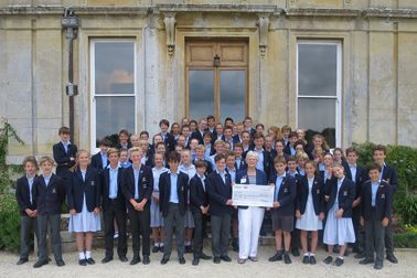 Pupils outside Hazelgrove School