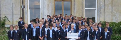 Pupils outside Hazelgrove School